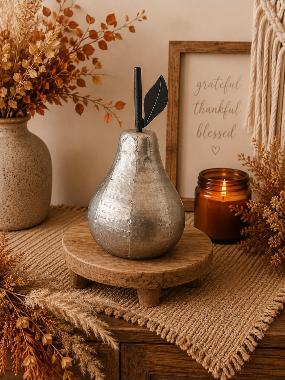Pear Silver Decorative Home‎ Decor Figurine Sculpture